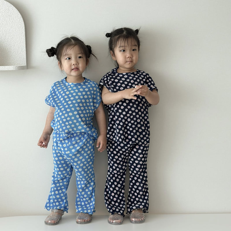Moran - Korean Baby Fashion - #onlinebabyshop - Wildflower Bootcut Set - 4