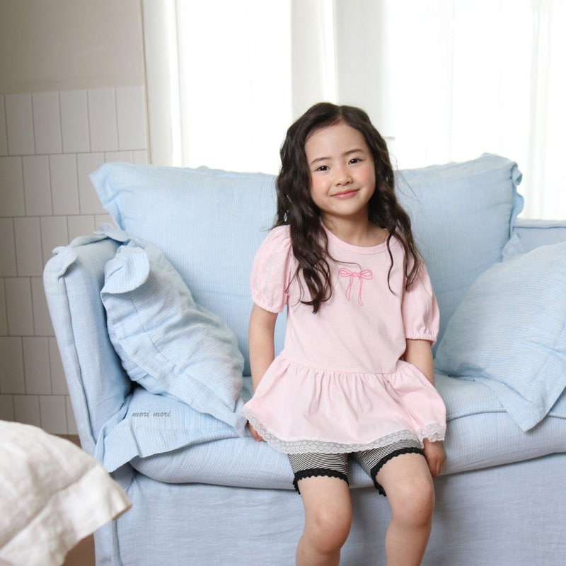 Mori Mori - Korean Children Fashion - #fashionkids - Ribbon Long Tee - 5