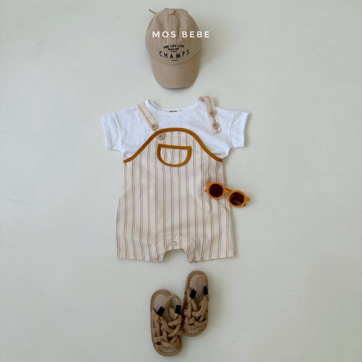 Mos Bebe - Korean Baby Fashion - #babyboutique - Rady Stripe Overalls - 4
