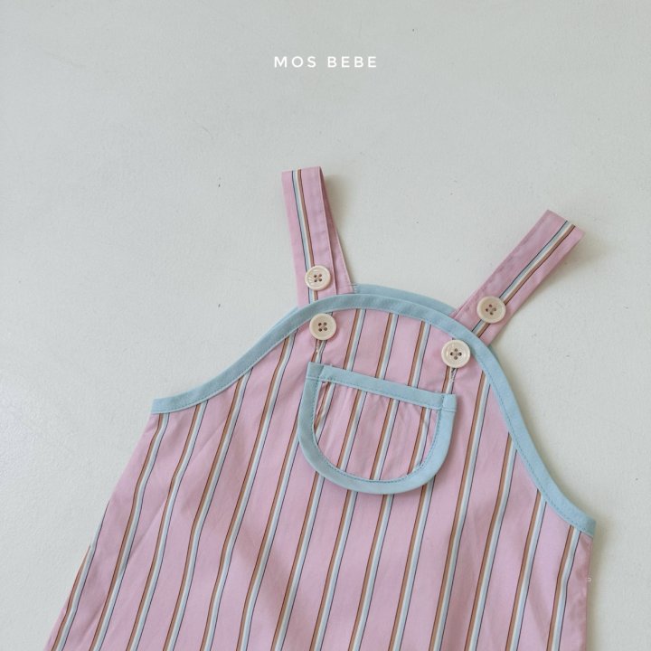 Mos Bebe - Korean Baby Fashion - #babyfever - Rady Stripe Overalls - 7