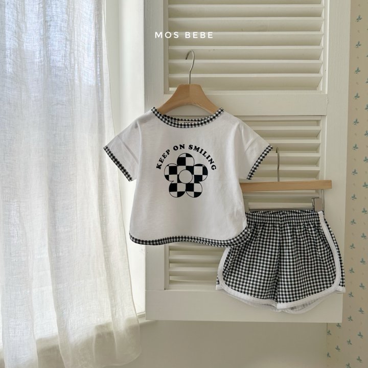 Mos Bebe - Korean Baby Fashion - #babygirlfashion - Check Top Bottom Set - 3