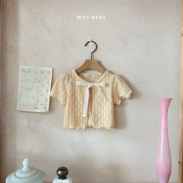Mos Bebe - Korean Baby Fashion - #babyoninstagram - Scone Short Sleeve Cardigan - 3
