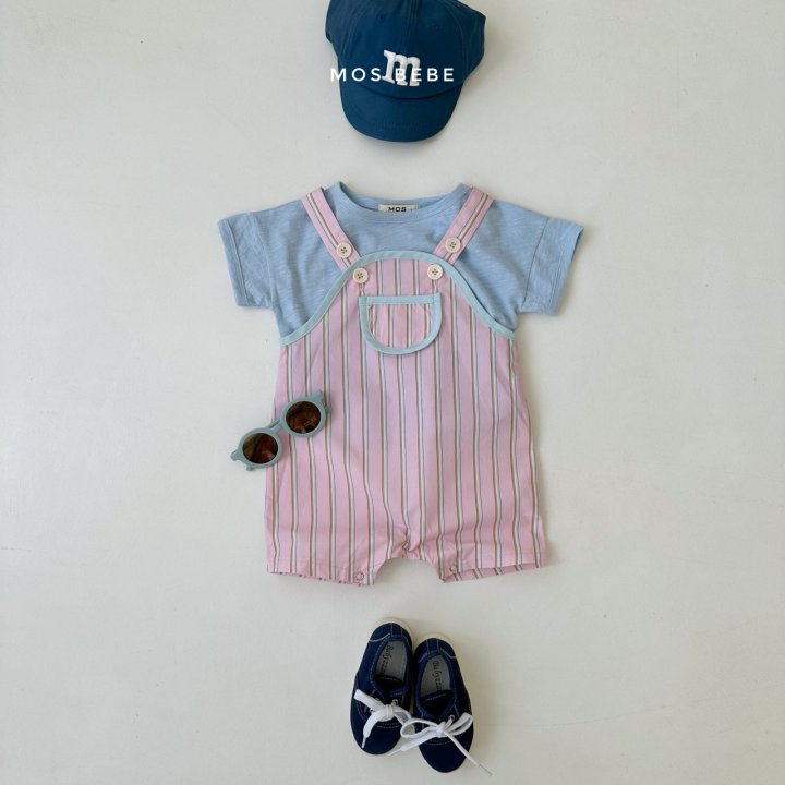Mos Bebe - Korean Baby Fashion - #babyootd - Rady Stripe Overalls - 11