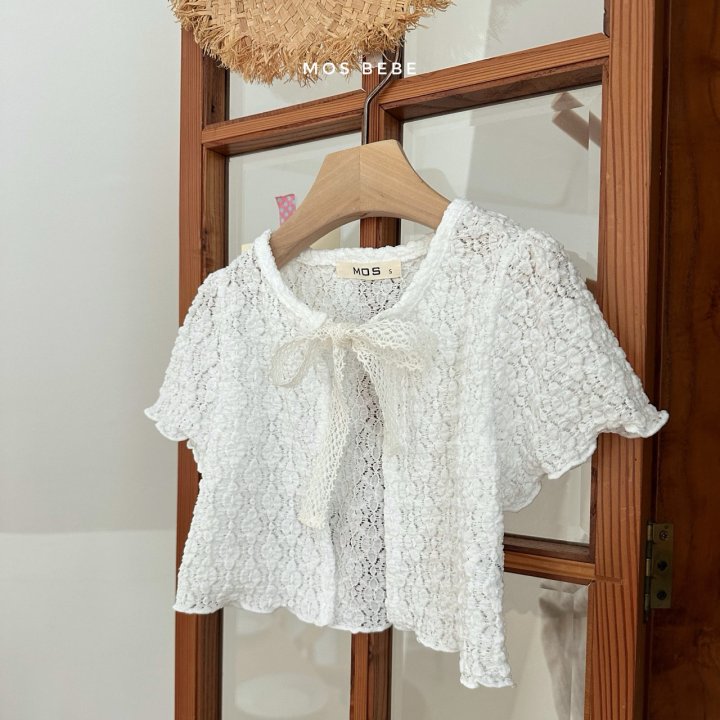 Mos Bebe - Korean Baby Fashion - #babyoutfit - Scone Short Sleeve Cardigan - 5