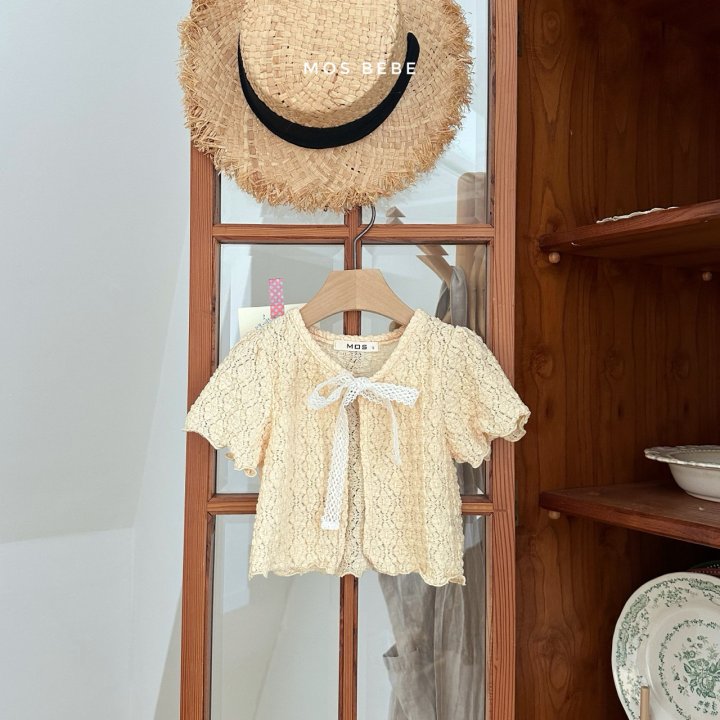 Mos Bebe - Korean Baby Fashion - #babyoutfit - Scone Short Sleeve Cardigan - 6