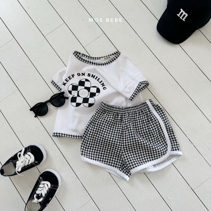 Mos Bebe - Korean Baby Fashion - #babyoutfit - Check Top Bottom Set - 7