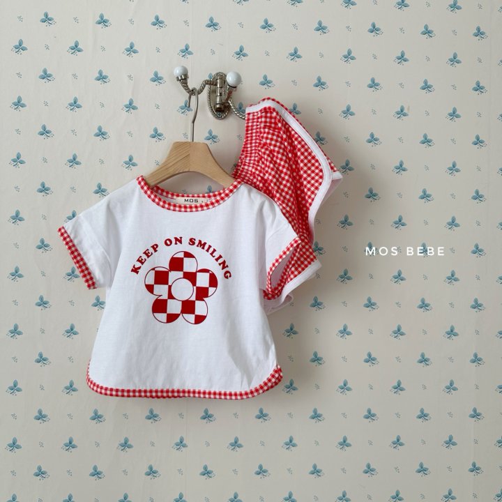 Mos Bebe - Korean Baby Fashion - #babyoutfit - Check Top Bottom Set - 8