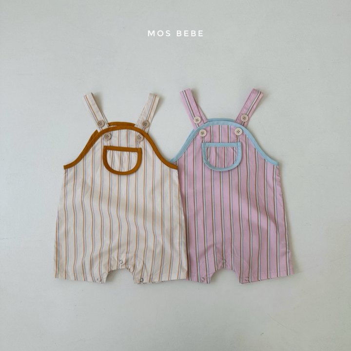 Mos Bebe - Korean Baby Fashion - #onlinebabyshop - Rady Stripe Overalls