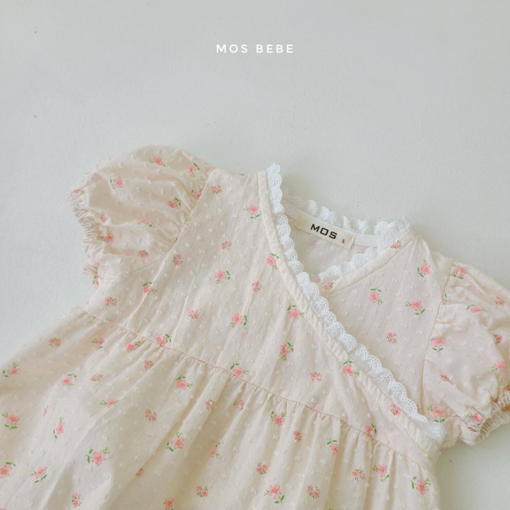 Mos Bebe - Korean Baby Fashion - #onlinebabyshop - Anna Flower Wrap Suit - 12