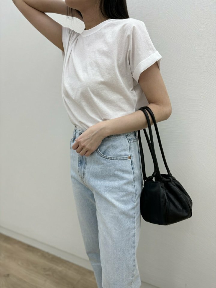 Most - Korean Women Fashion - #momslook - Roll-up Short Sleeved Tee - 7