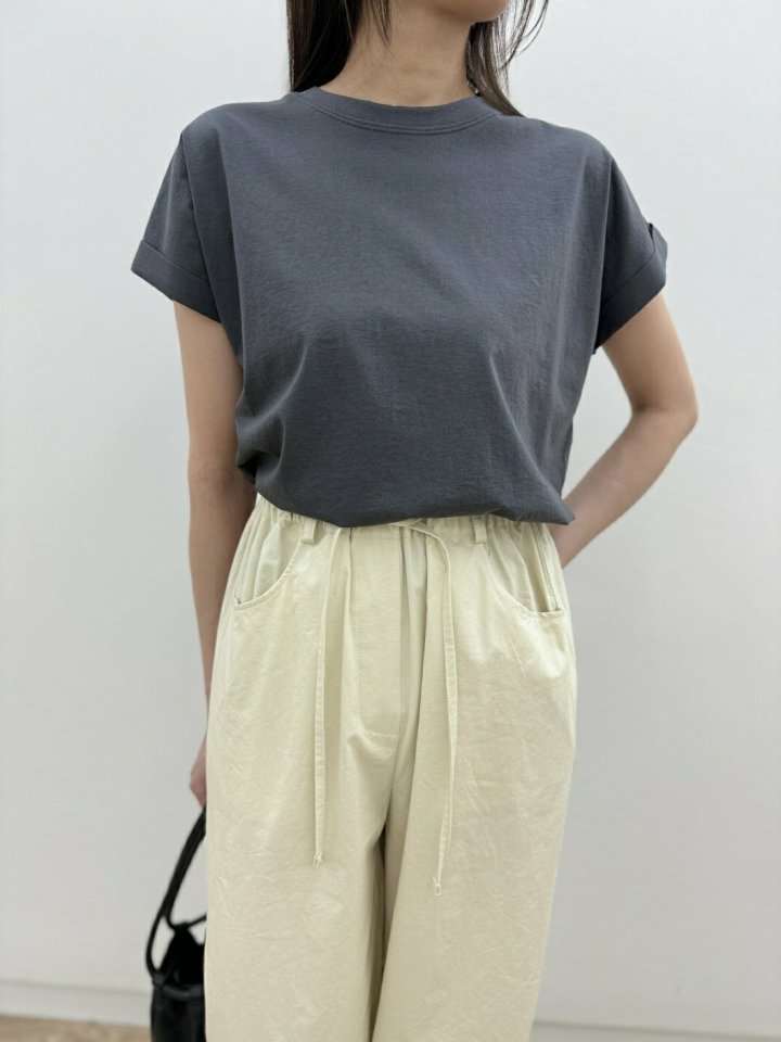 Most - Korean Women Fashion - #romanticstyle - Roll-up Short Sleeved Tee