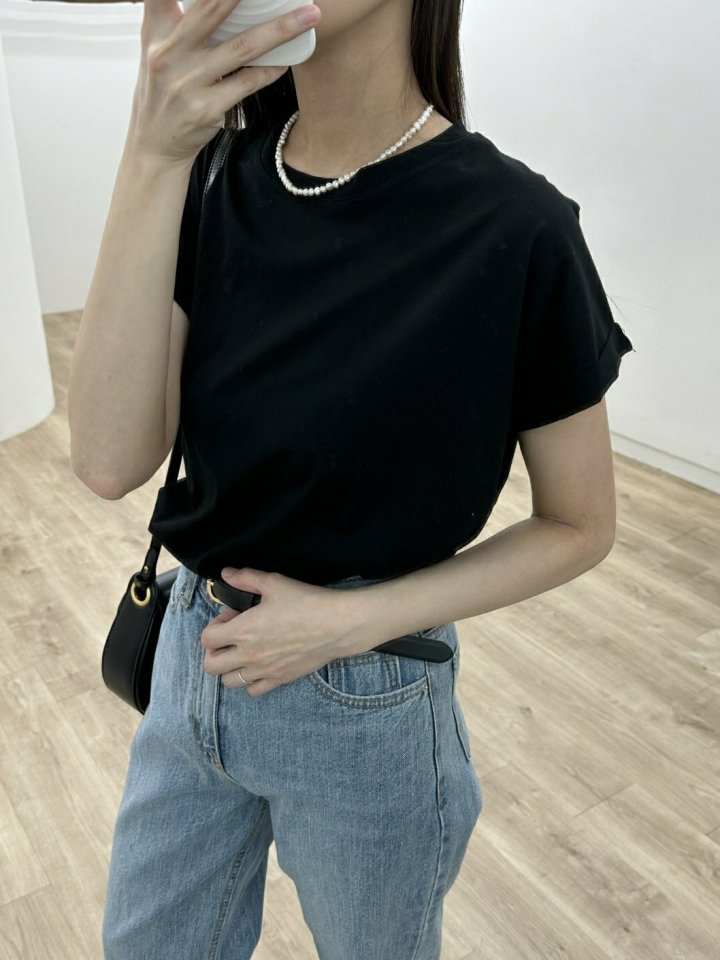 Most - Korean Women Fashion - #womensfashion - Roll-up Short Sleeved Tee - 8