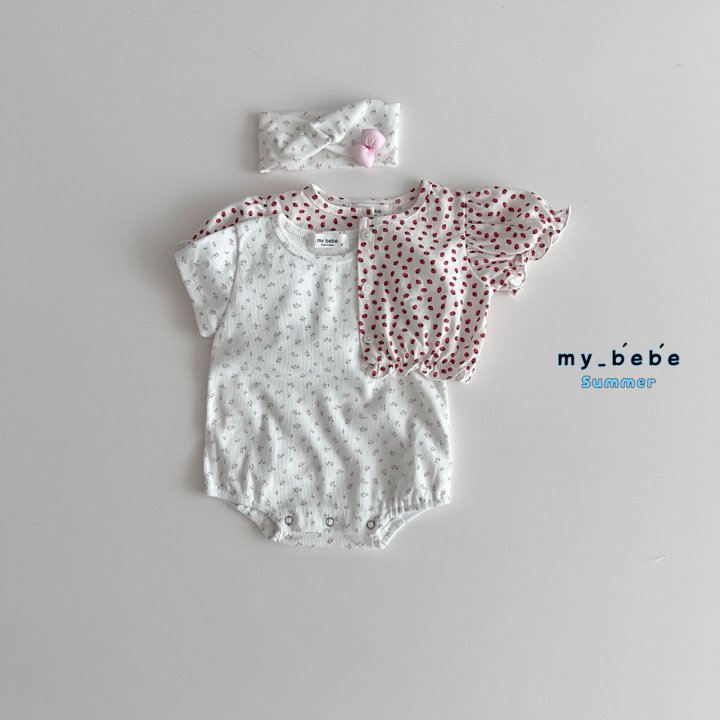 My Bebe - Korean Baby Fashion - #smilingbaby - Hairband Suit Set - 4