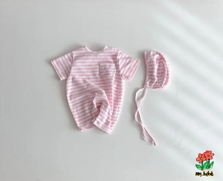 My Bebe - Korean Baby Fashion - #babyboutique - Waffle Body Suit Set - 3