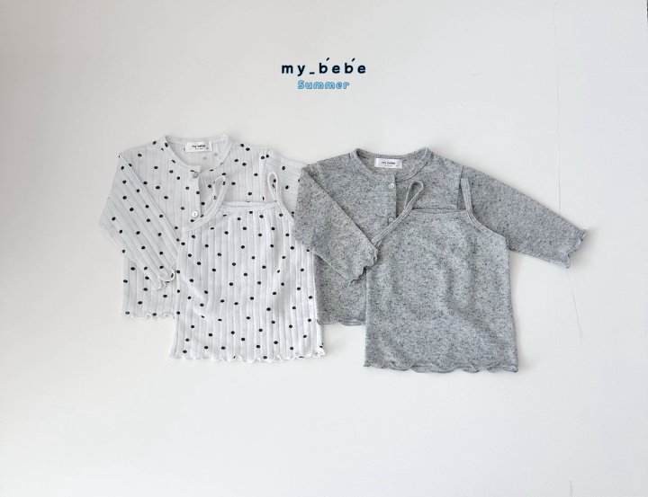 My Bebe - Korean Baby Fashion - #babyboutique - Sleeveless Cardigan Set - 2