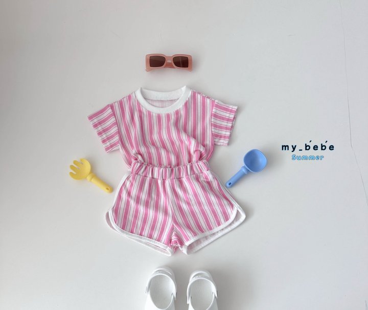My Bebe - Korean Baby Fashion - #babyboutique - Terry Top Bottom Set - 10