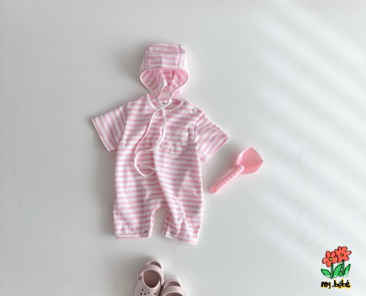 My Bebe - Korean Baby Fashion - #babyboutique - Waffle Body Suit Set - 4