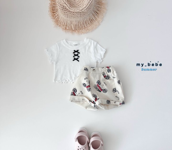 My Bebe - Korean Baby Fashion - #babyboutiqueclothing - Ribbon Crop Tee - 5