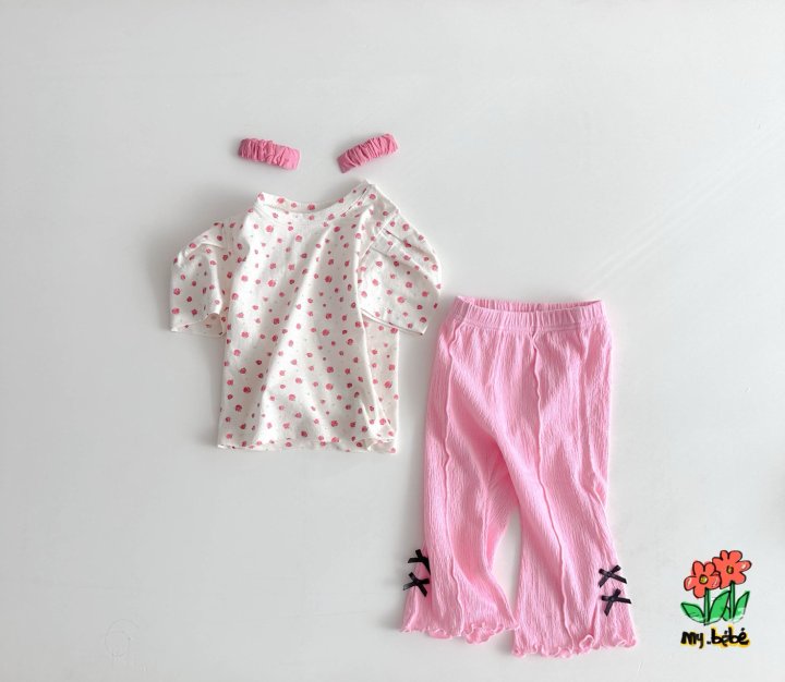 My Bebe - Korean Baby Fashion - #babyboutique - Puff Sleeve Tee - 4