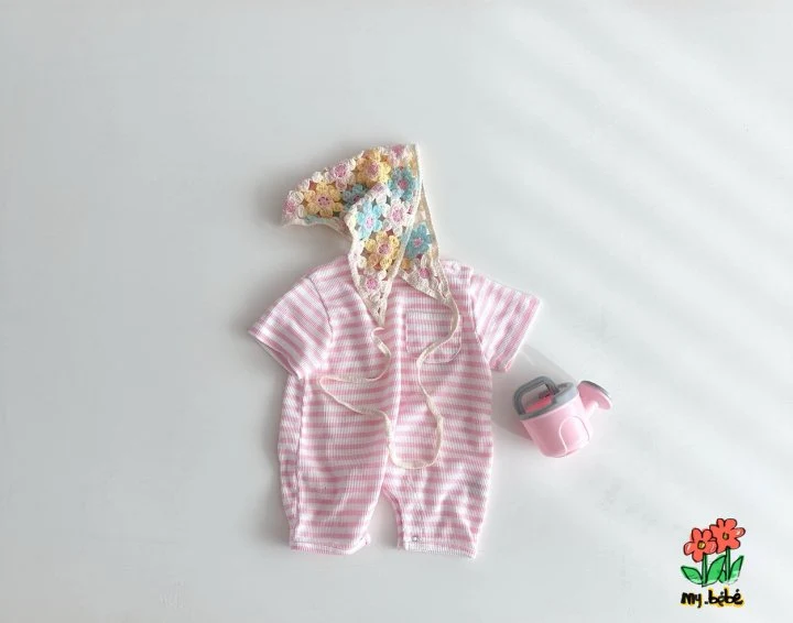 My Bebe - Korean Baby Fashion - #babyclothing - Waffle Body Suit Set - 5
