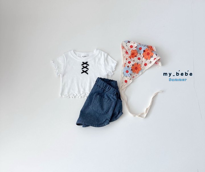 My Bebe - Korean Baby Fashion - #babyclothing - Ribbon Crop Tee - 6