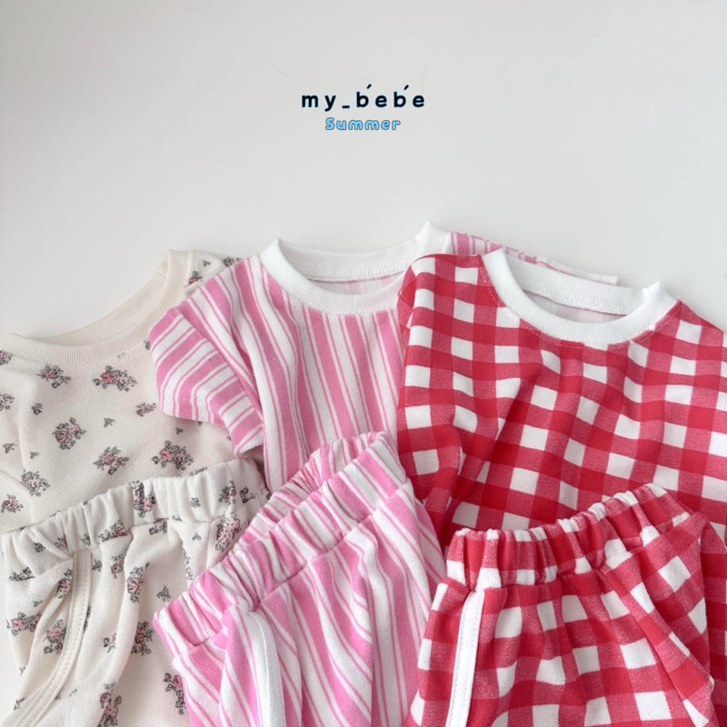 My Bebe - Korean Baby Fashion - #babyclothing - Terry Top Bottom Set - 12