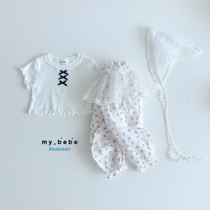 My Bebe - Korean Baby Fashion - #babyfever - Ribbon Crop Tee - 8