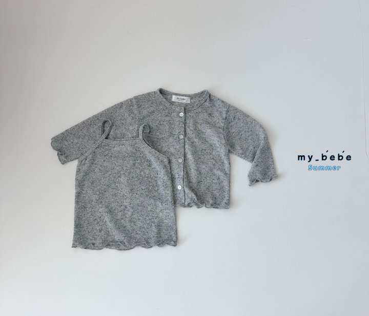 My Bebe - Korean Baby Fashion - #babyfever - Sleeveless Cardigan Set - 6