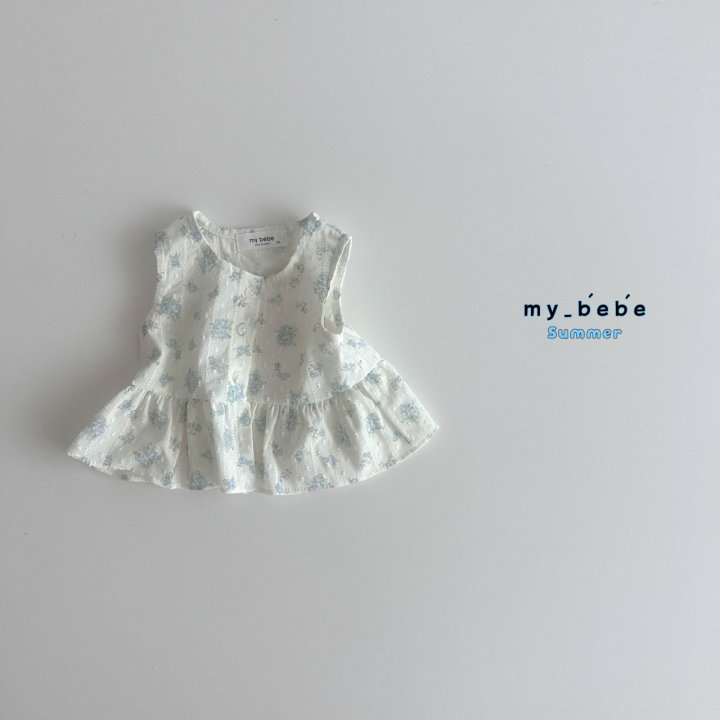 My Bebe - Korean Baby Fashion - #babyfashion - Snow Flower Sleeveless Blouse - 4