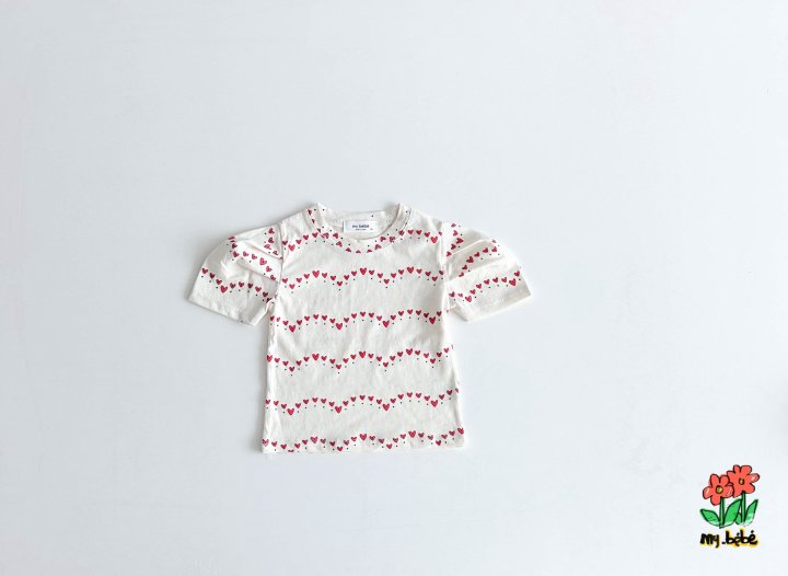 My Bebe - Korean Baby Fashion - #babygirlfashion - Puff Sleeve Tee - 8
