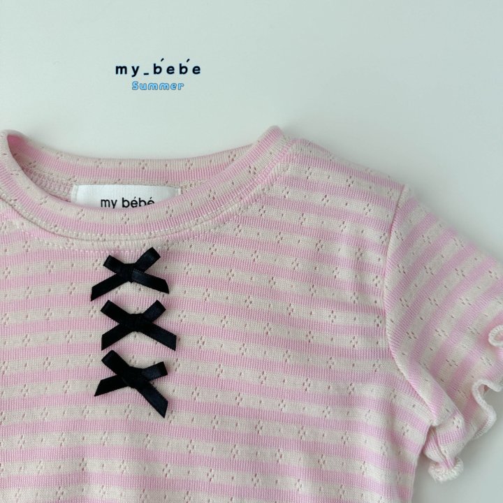 My Bebe - Korean Baby Fashion - #babylifestyle - Ribbon Crop Tee - 10