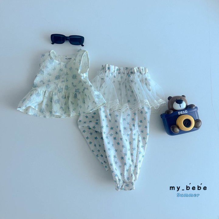My Bebe - Korean Baby Fashion - #babylifestyle - Snow Flower Sleeveless Blouse - 6