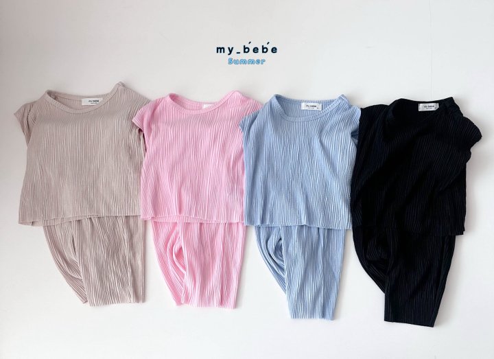 My Bebe - Korean Baby Fashion - #babylifestyle - Pleated Set - 2