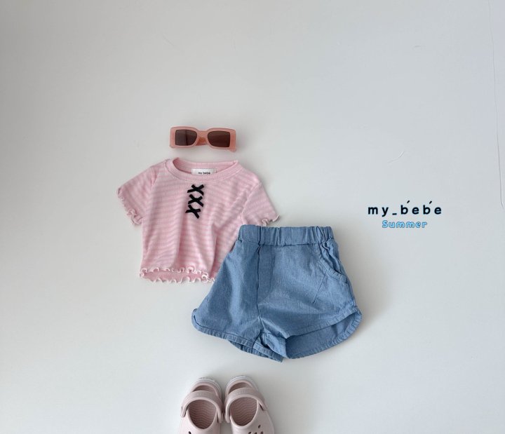 My Bebe - Korean Baby Fashion - #babyoninstagram - Ribbon Crop Tee - 11