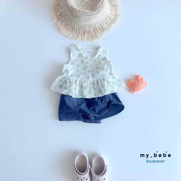 My Bebe - Korean Baby Fashion - #babyoninstagram - Snow Flower Sleeveless Blouse - 7
