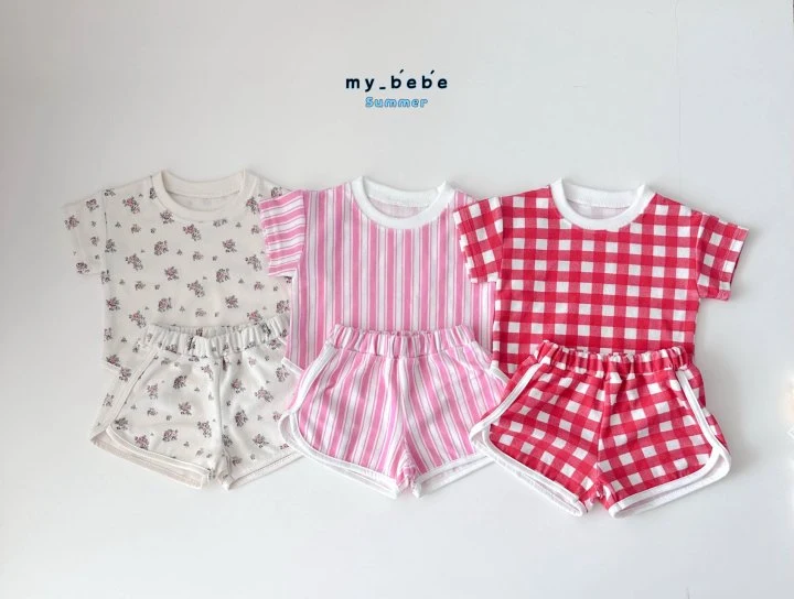 My Bebe - Korean Baby Fashion - #babyoninstagram - Terry Top Bottom Set - 2