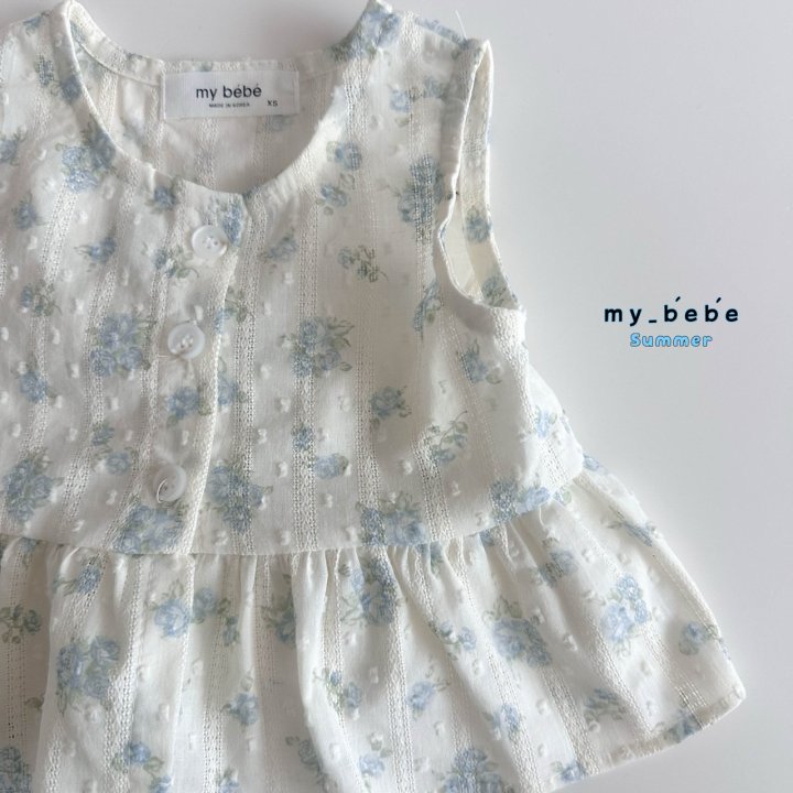 My Bebe - Korean Baby Fashion - #babyootd - Snow Flower Sleeveless Blouse - 8