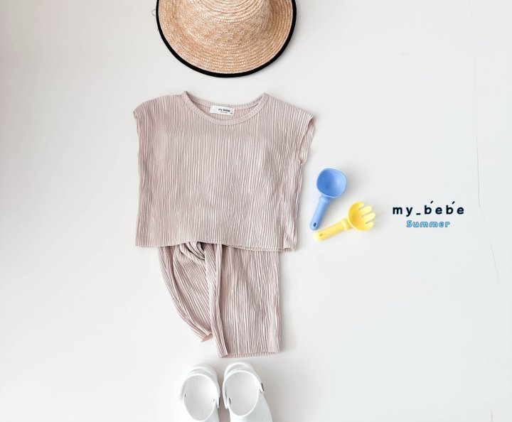 My Bebe - Korean Baby Fashion - #babyoninstagram - Pleated Set - 4