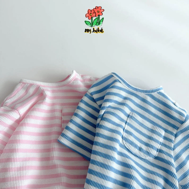 My Bebe - Korean Baby Fashion - #babyoutfit - Waffle Body Suit Set - 12