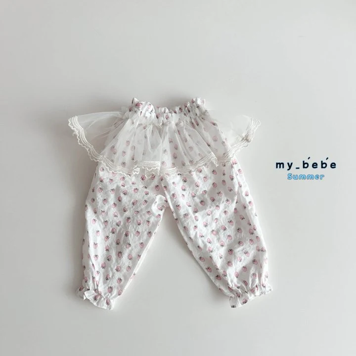 My Bebe - Korean Baby Fashion - #babyoutfit - Lace Sausage Pants - 4