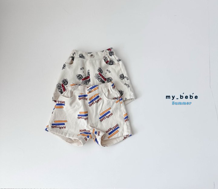 My Bebe - Korean Baby Fashion - #babyoutfit - Printed Shorts - 2