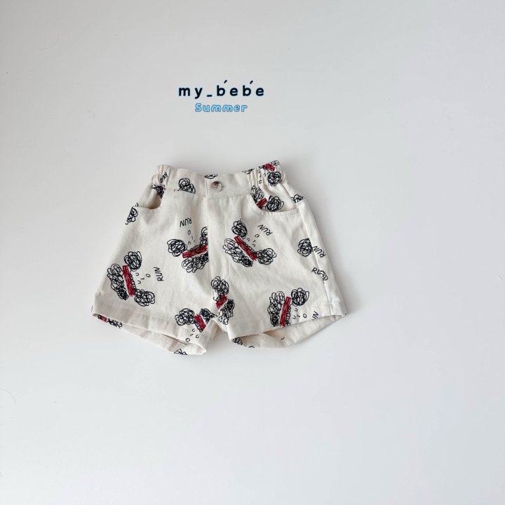 My Bebe - Korean Baby Fashion - #babyoutfit - Printed Shorts - 3