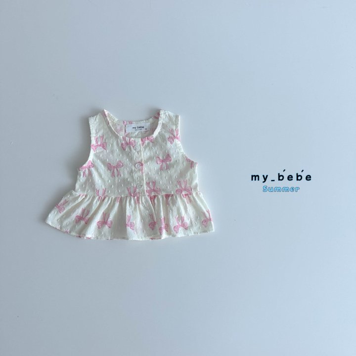 My Bebe - Korean Baby Fashion - #babyoutfit - Snow Flower Sleeveless Blouse - 9