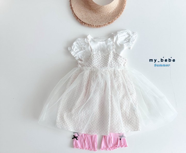 My Bebe - Korean Baby Fashion - #babyoutfit - Sha Sleeveless One-piece - 7