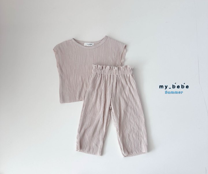 My Bebe - Korean Baby Fashion - #babyoutfit - Pleated Set - 6
