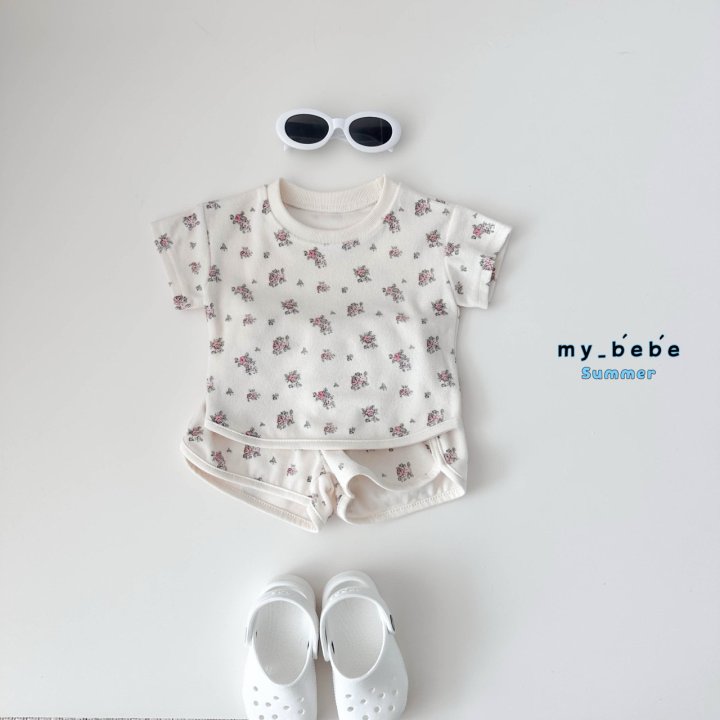My Bebe - Korean Baby Fashion - #babyoutfit - Terry Top Bottom Set - 5
