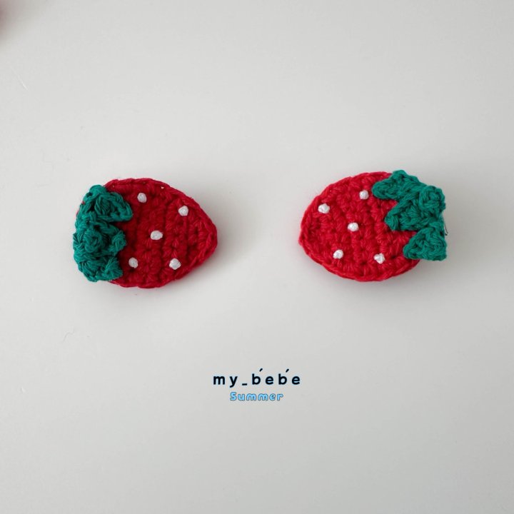My Bebe - Korean Baby Fashion - #babywear - Strawberry Hair Clip - 2