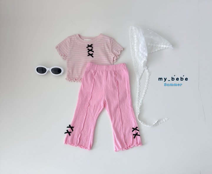 My Bebe - Korean Baby Fashion - #babywear - Pintuck Bootcut Pants - 6