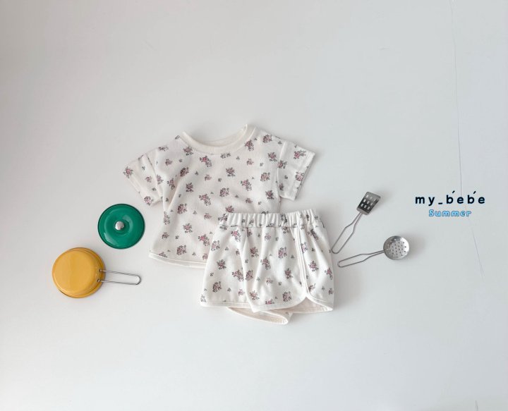 My Bebe - Korean Baby Fashion - #babywear - Terry Top Bottom Set - 6