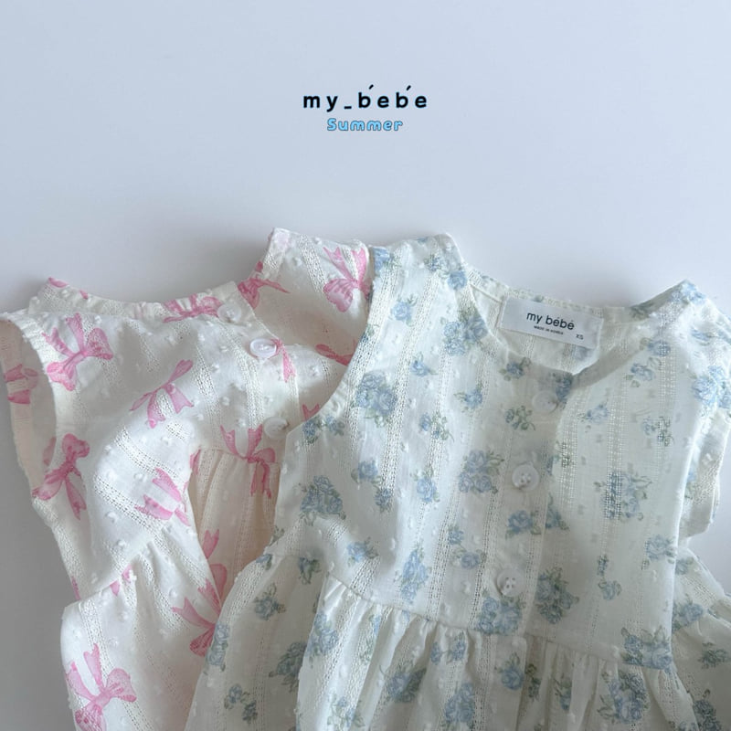 My Bebe - Korean Baby Fashion - #onlinebabyboutique - Snow Flower Sleeveless Blouse - 12